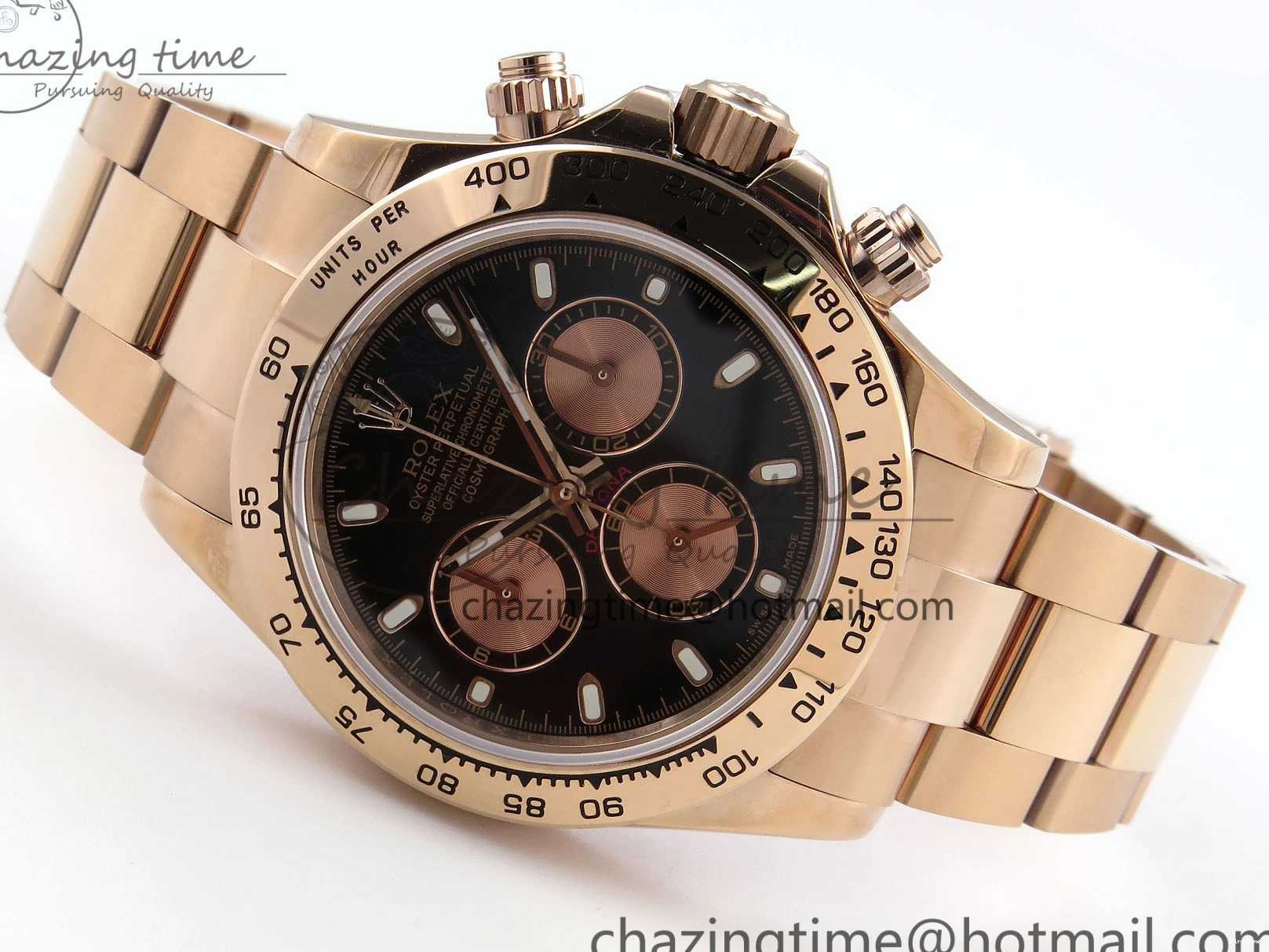 MiroTime 0111 DAYTONA 116505 RG OMF BEST EDITION BLACK RG DIAL ON RG BRACELET A7750 (SLIM MOVEMENT) Trendsetting 1797